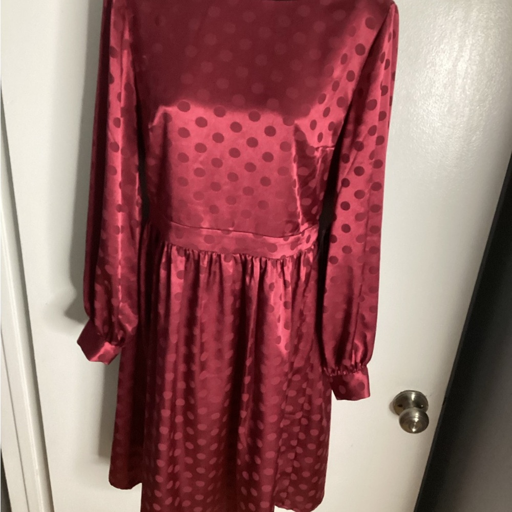 Modcloth Burgundy Dress S - Picture 2 of 10